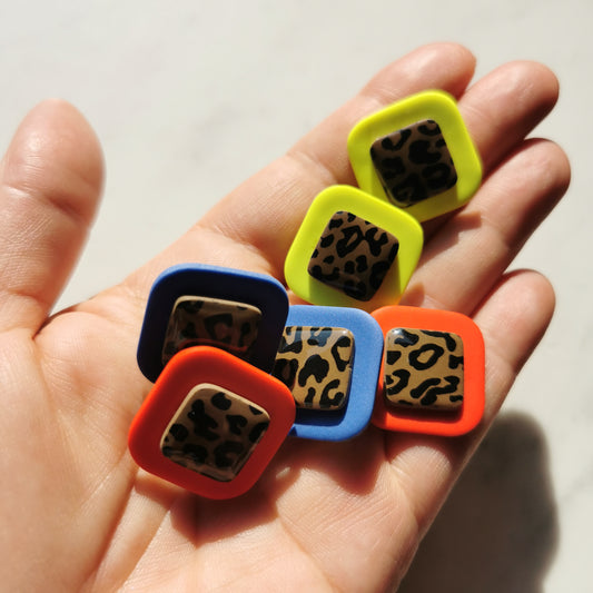 3D leopard square