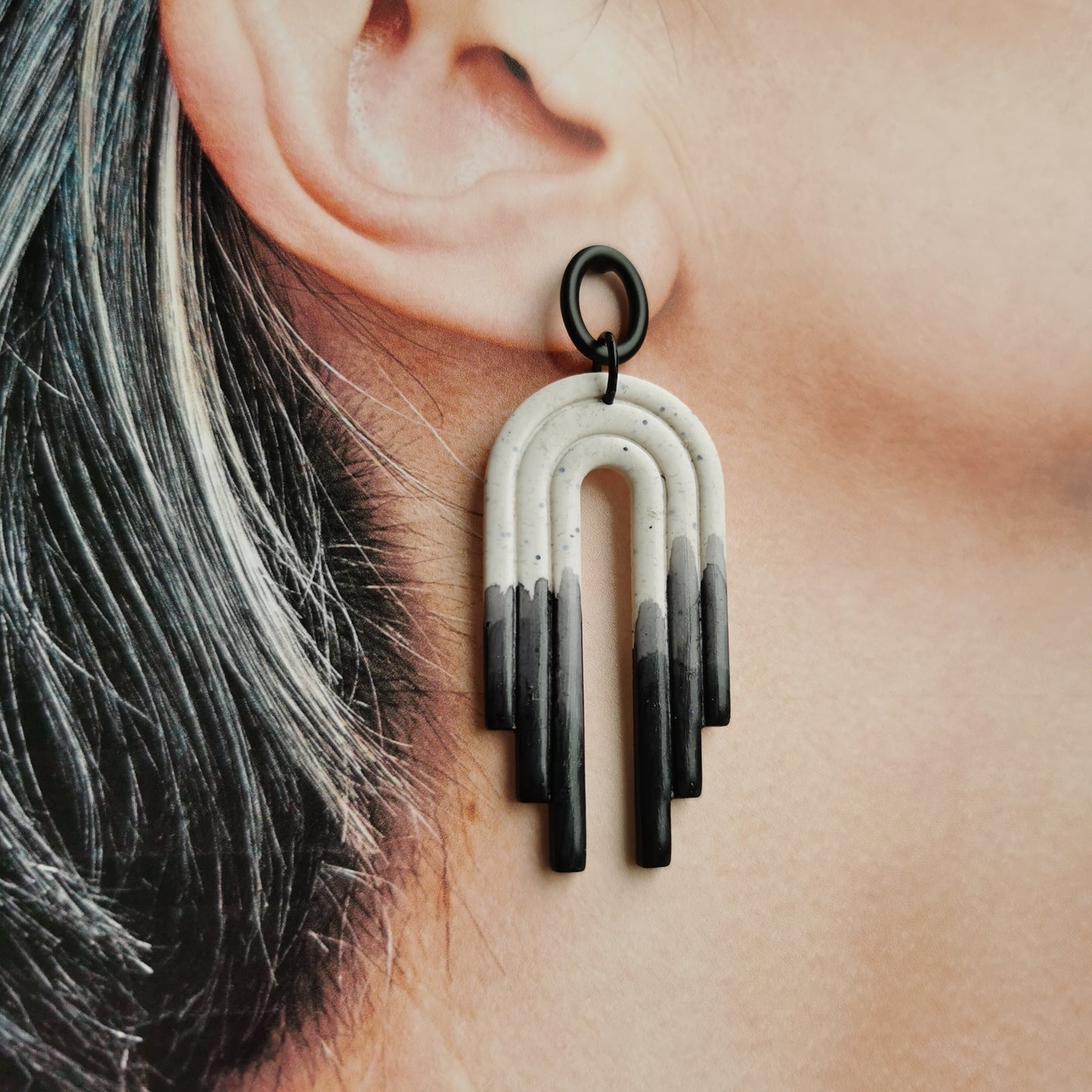 Aquarel arch drop earrings