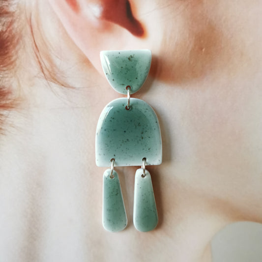 Glazed statement earring