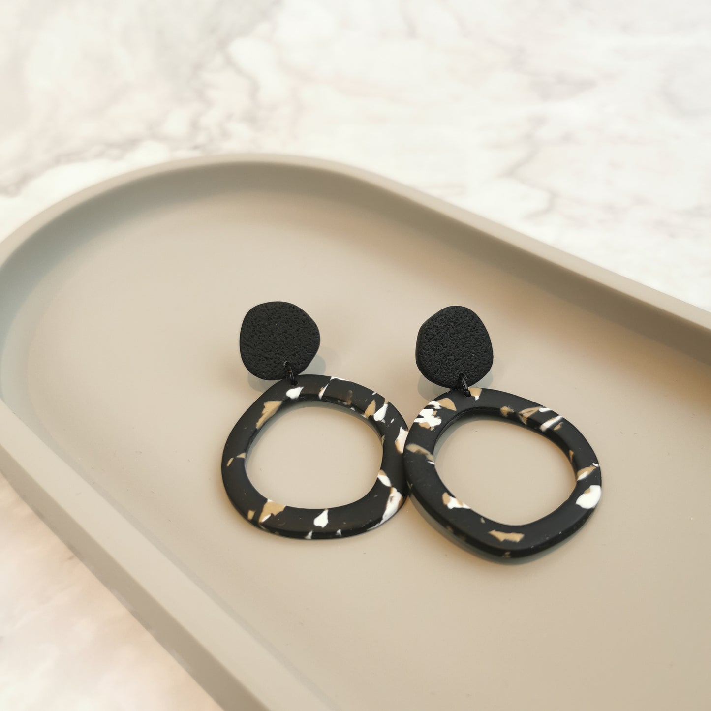 Terrazzo hoop earring