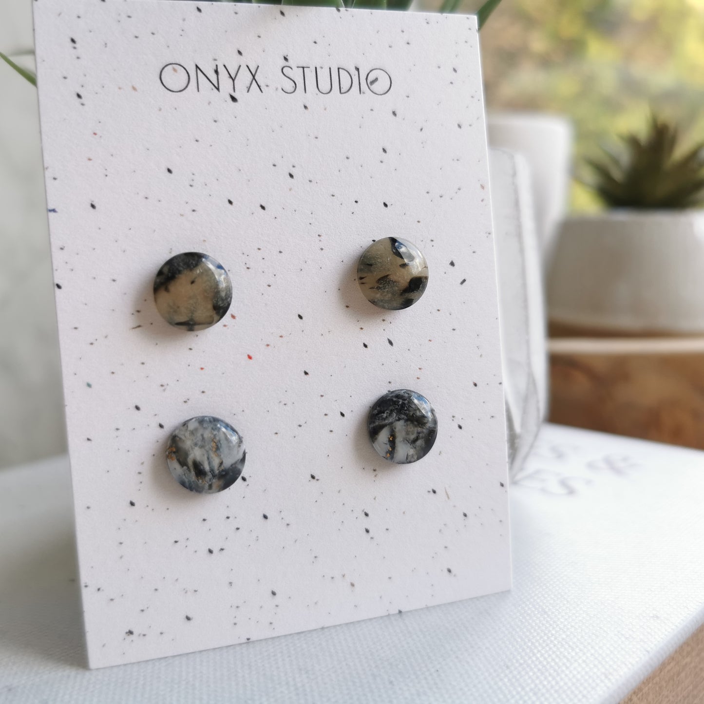 Stud oorbellen, 2pack, STONE